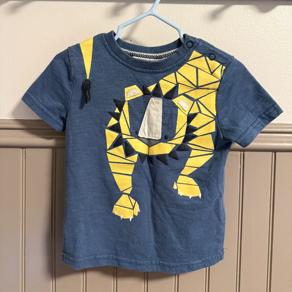 Jarvis Archer Short Sleeve Tee | 18M | Blue with Yellow Lion Print